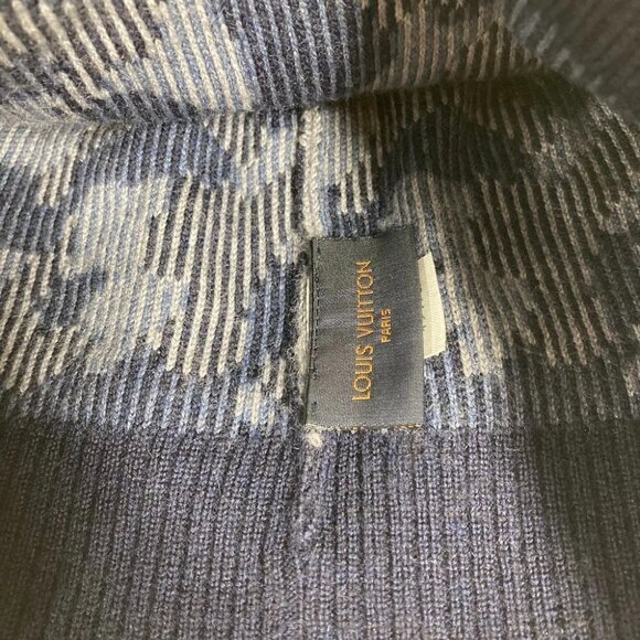 LOUIS VUITTON M70725 beanie hat knit hat knit cap Camouflage Knit hat wool blue - Picture 8 of 13